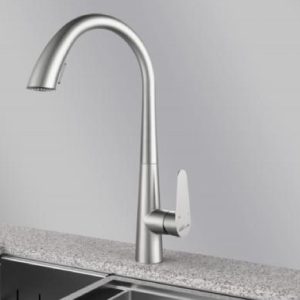 Vòi bếp âm tường kéo ra bằng thép không gỉ SUS304